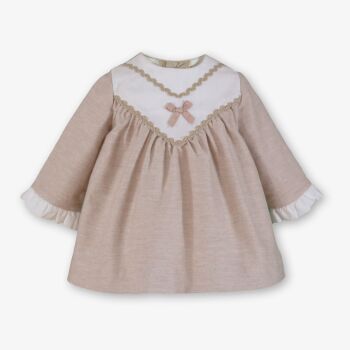 **PRE ORDER AW26 Girls Miranda Beige and Cream Dress 29