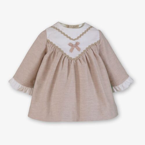 **PRE ORDER AW26 Girls Miranda Beige and Cream Dress 29