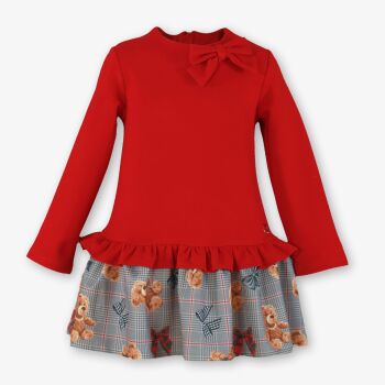 **PRE ORDER AW26 Girls Miranda Red and Grey Dress 252