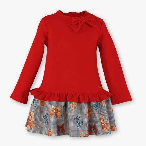 **PRE ORDER AW26 Girls Miranda Red and Grey Dress 252