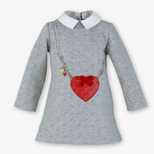 **PRE ORDER AW26 Girls Miranda Red and Grey Dress 253