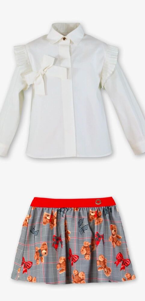 **PRE ORDER AW26 Girls Miranda Red and Grey Skirt Set 252