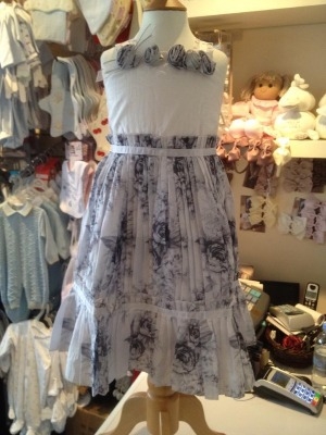 Girls Dolce Lily Silver and White Dress