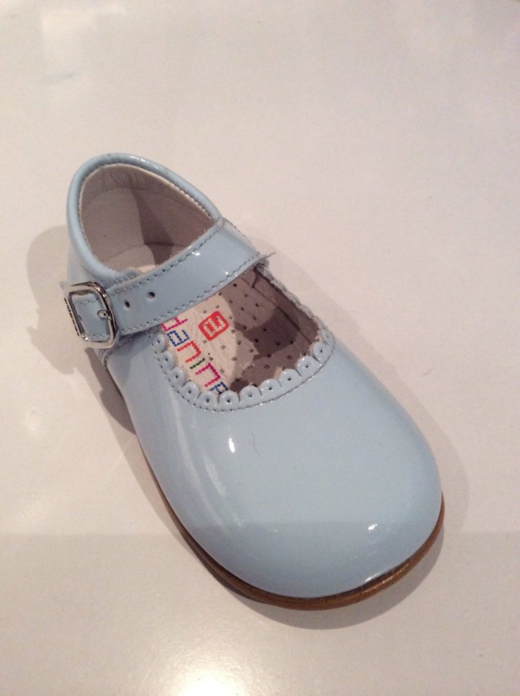 girls blue patent shoes