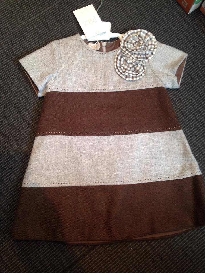 Girls Paz Rodriguez Brown and Grey Dress