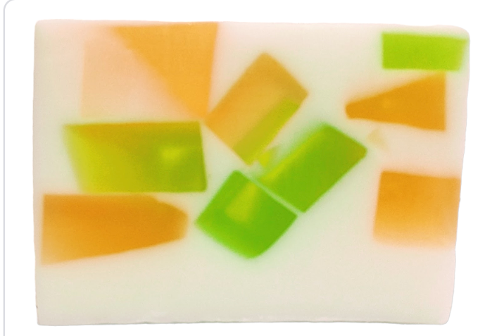 Lime, Basil and Mandarin Soap Slice