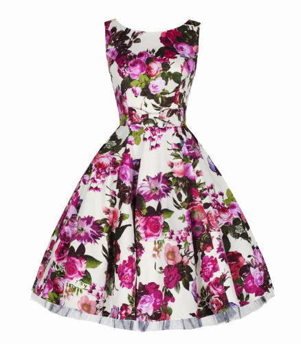 H&R London Audrey pink floral swing dress