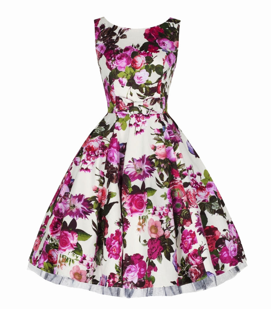 H&R Audrey pink floral 50's style dress  