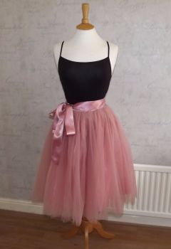 Soft pink 5 layer Tutu tulle skirt 25"