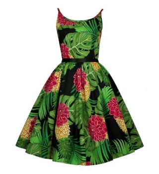 Delilah tropical print swing dress