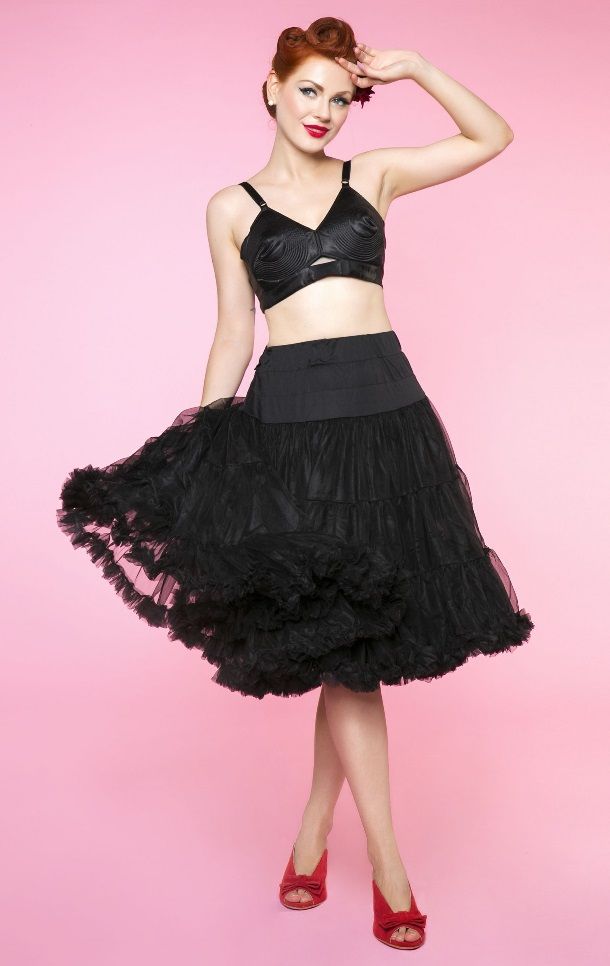 Black 26 luxury fluffy petticoat Size 8-22