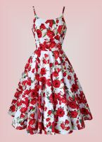 Limited Edition Carla Red Roses vintage dress with pockets