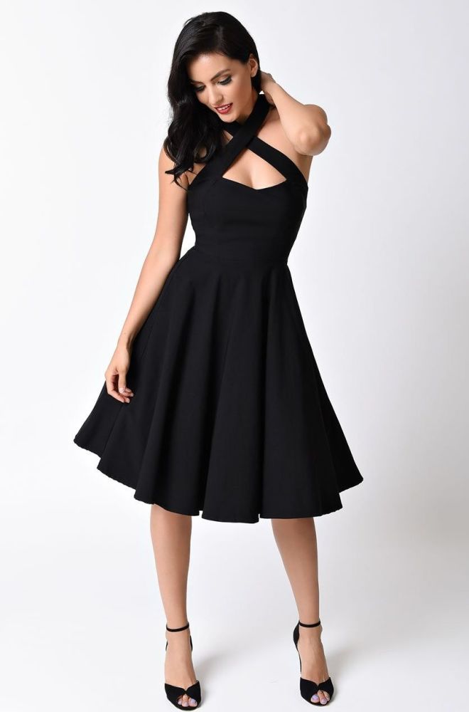 Collectif black penny swing dress