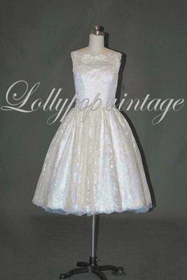 Lace vintage style Lizzy wedding dress in stock