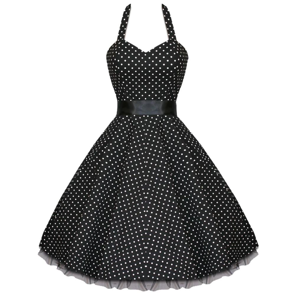 Classic black and white polka dot 50's dress