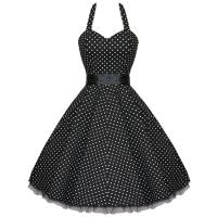 Classic black and white polka dot 50's dress. Available up to size 26