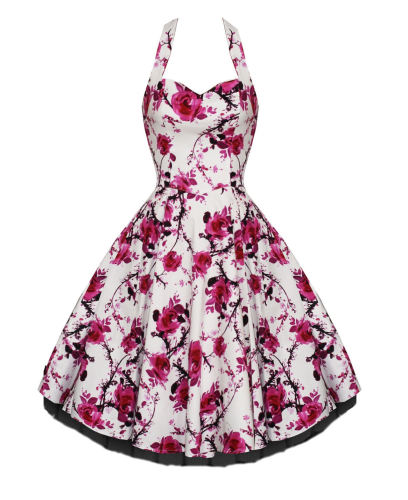 white with pink flowers dress