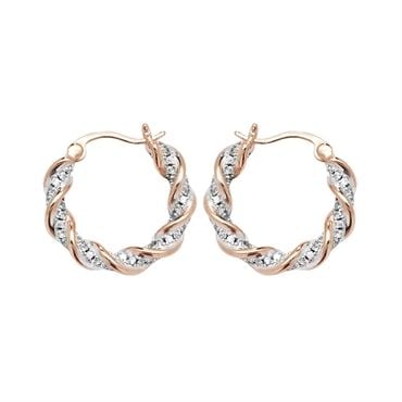 Rose Gold Stone Set Hoop Earrings Rose Gold Stone Set Hoop Earrings
