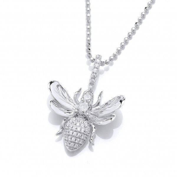Cavendish French Silver Honey Bee Pendant & Chain