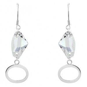 Silver Swarovski Crystal Drop Earrings