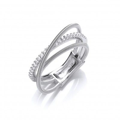 Silver and CZ Wrap Ring - Cavendish French