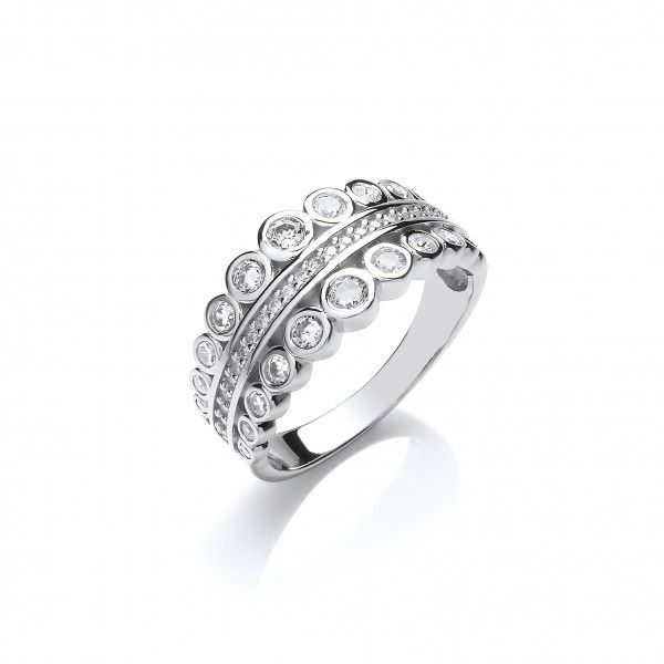 Silver Graduated Bubbles Ring - Cavendish French
