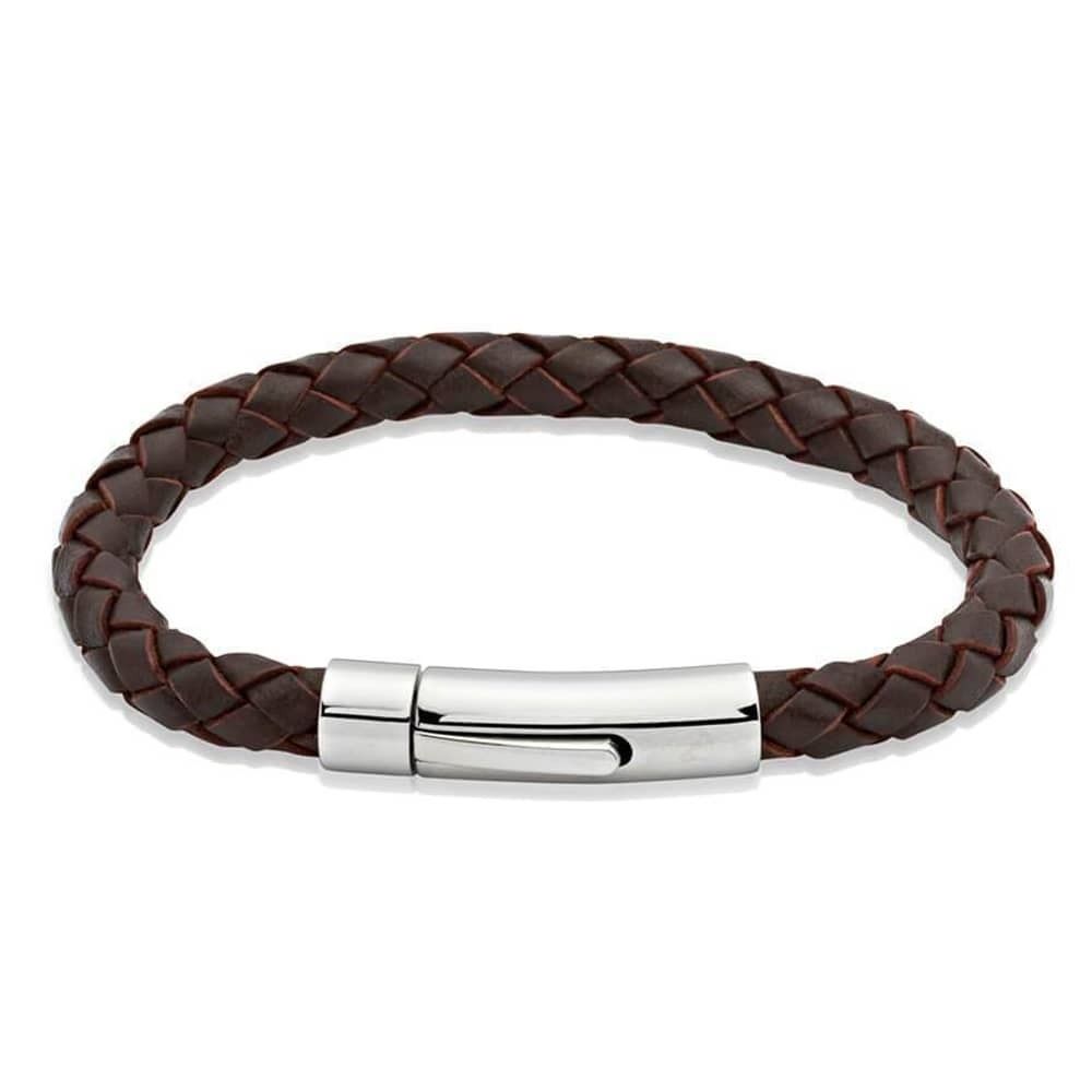 UNIQUE & CO - Dark Brown Gents Leather Bracelet - A40DB