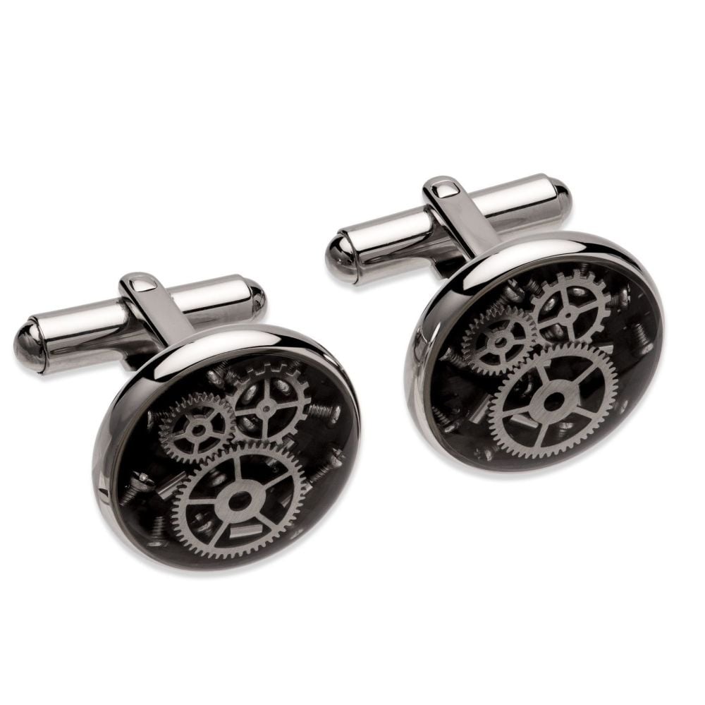 Stainless Steel wheel Cufflinks - UNIQUE & CO - QC260