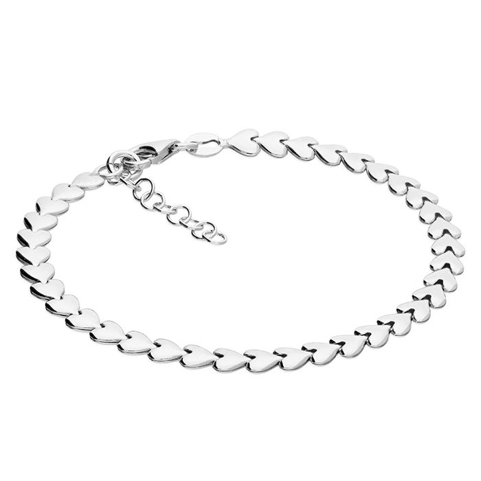 Silver Heart Link Bracelet