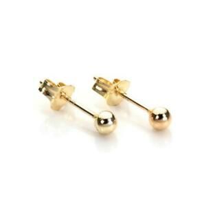9ct Gold 3mm Ball Stud Earrings