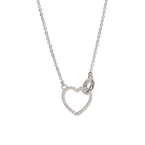 UNIQUE & CO  Silver Heart and Circle Pendant - MK-768
