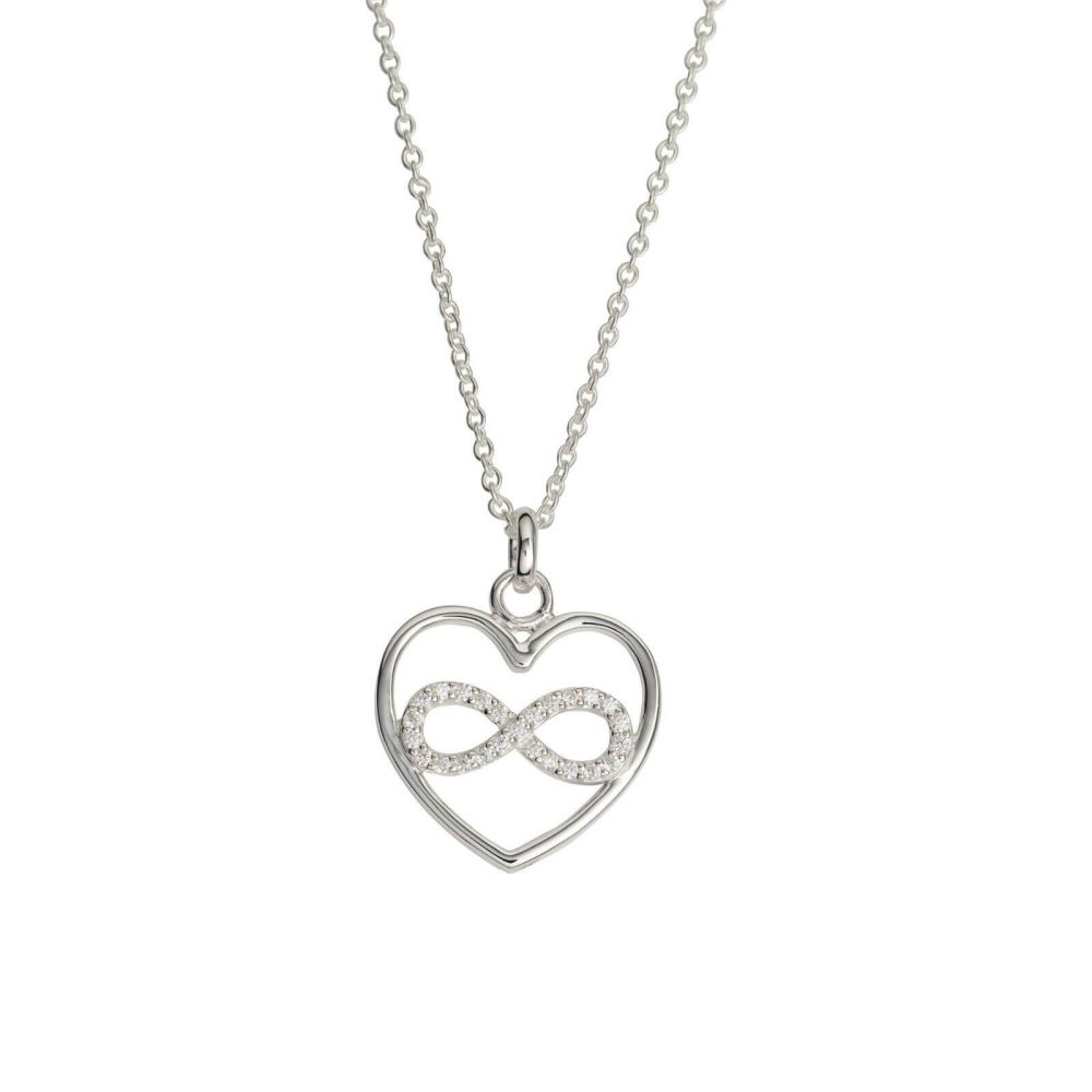 UNIQUE & CO  Sterling Silver Infinity Heart Necklace -  MK-767
