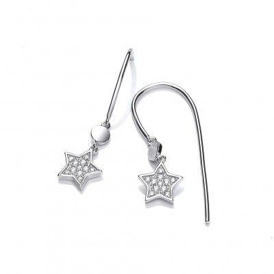 Cavendish French Silver and Cubic Zirconia Star Drop Earrings