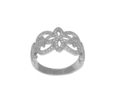 Cavendish French Ornate Silver and Micro Set Cubic Zirconia Ring