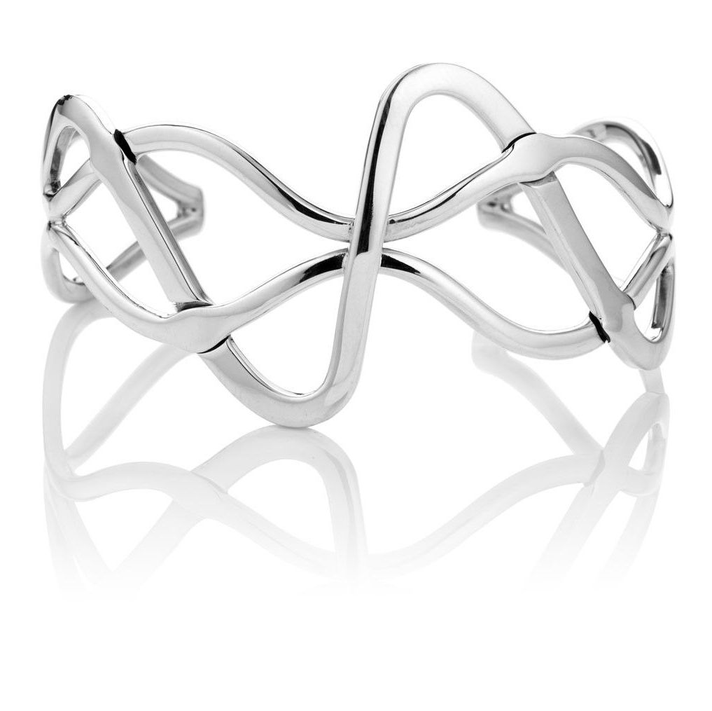 Sterling Silver Abstract Flowing Cuff Bangle - Cavendish French