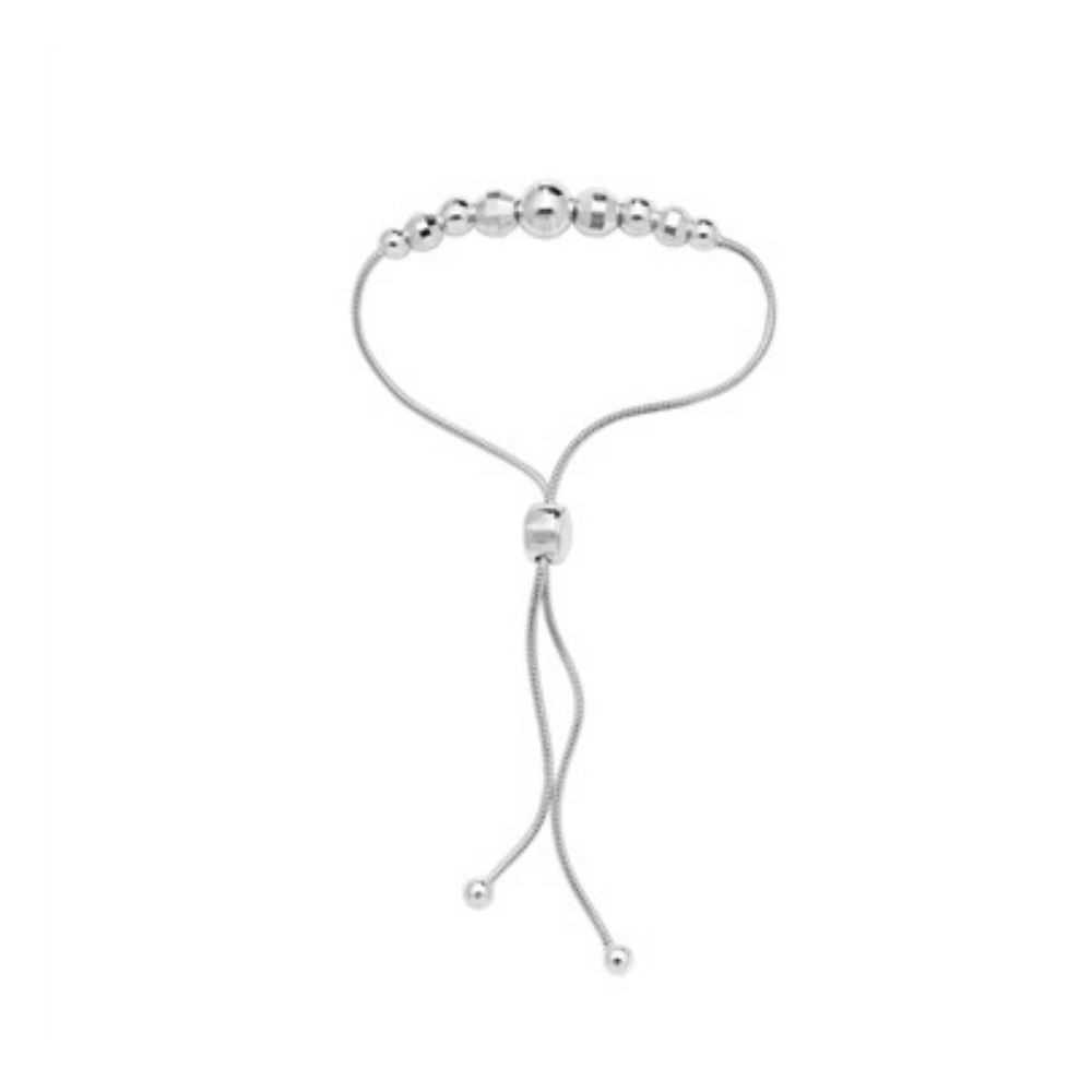 Silver Facetted Ball Slider Bracelet