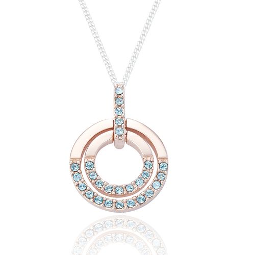 AQUAMARINE PENDANT & CHAIN - ROSE GOLD
