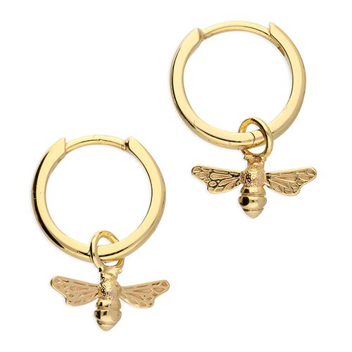 Gold Bee Huggie Earrings