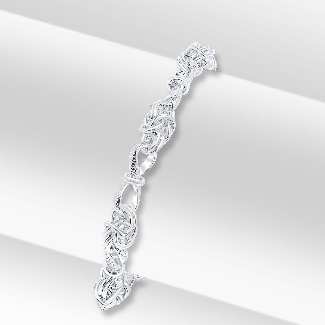 Silver Handmade Byzantine Infinity Twist Chain Bracelet