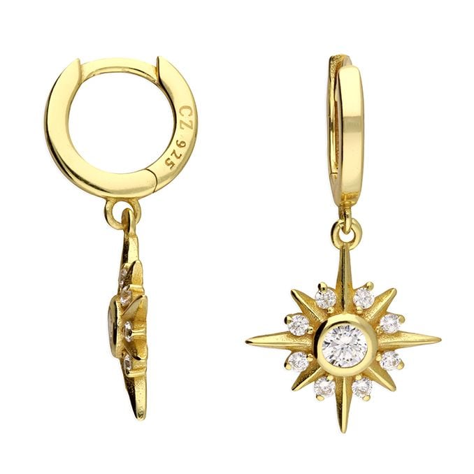 Gold Star Charm Huggie Earrings