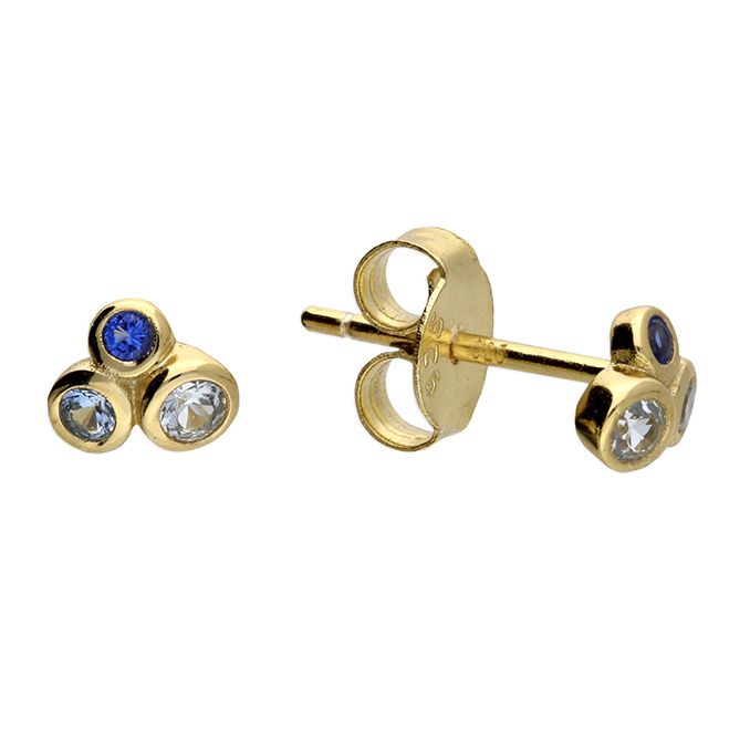Gold Trio Stud Earrings