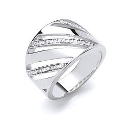 Silver Fancy Cubic Zirconia Ring