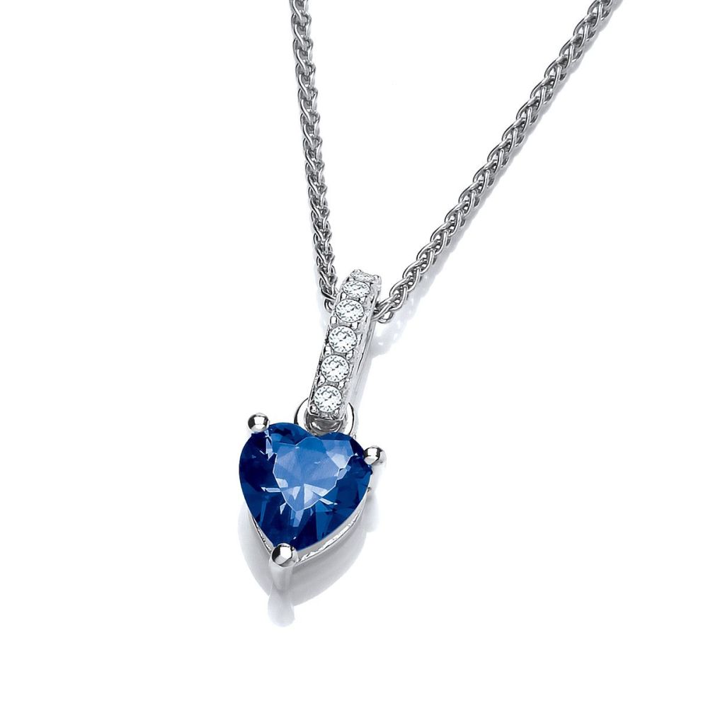 Sparkly Little Cubic Zirconia Drop Heart Pendant with Chain