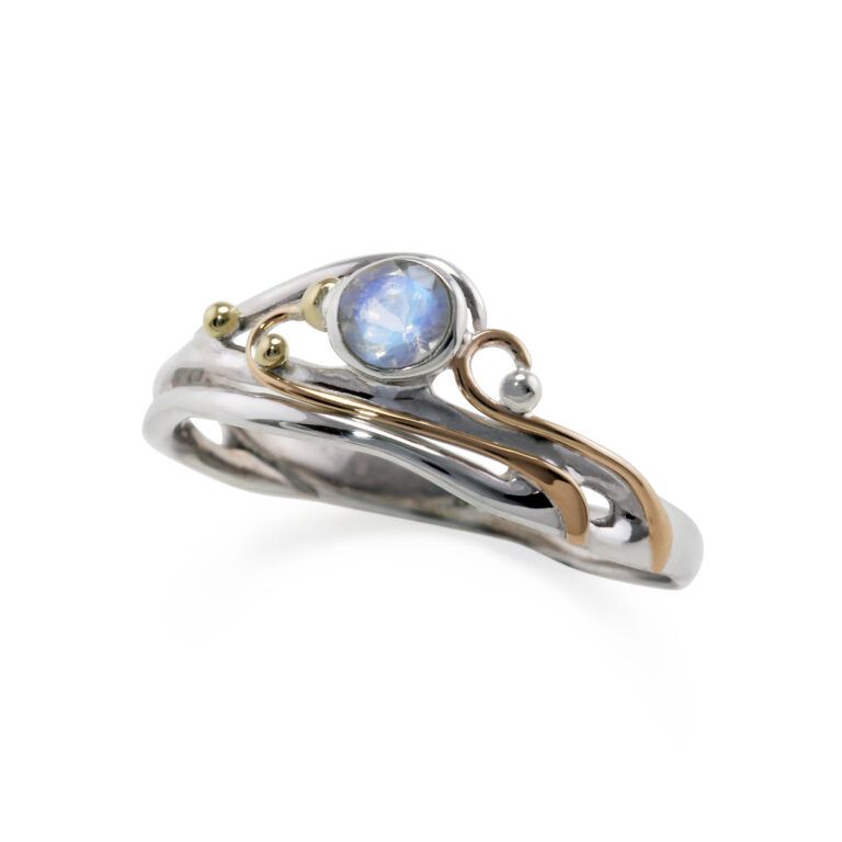 Banyan Moonstone and Gold Wire Ring