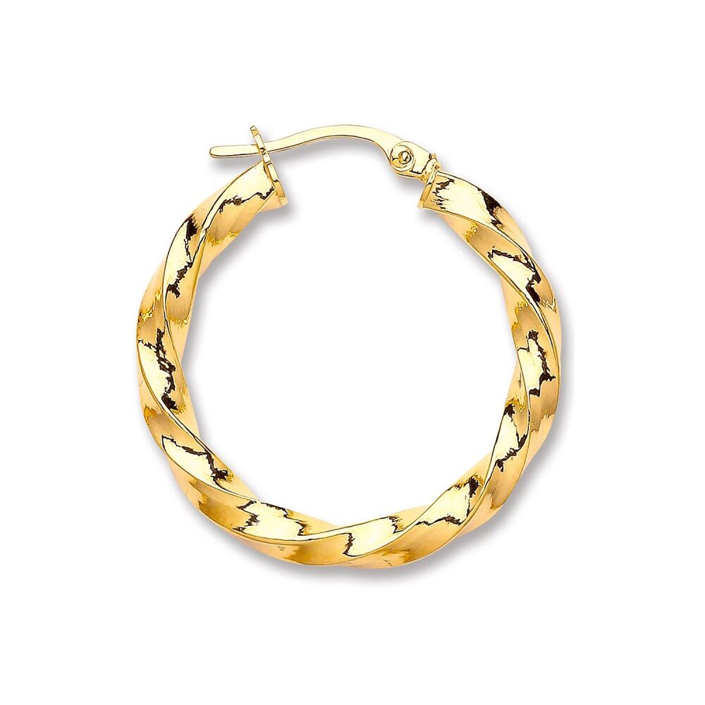 Gold 25.8mm Twist Hoop Earrings