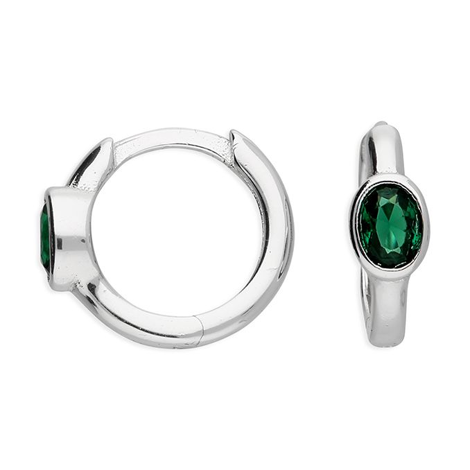 Emerald Green 10mm Huggie Earrings