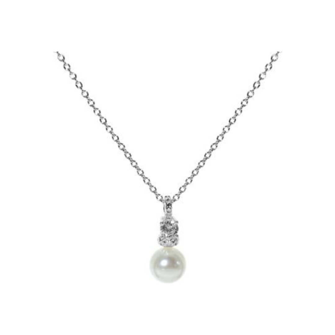 Freshwater Pearl & Cubic Zirconia Necklace