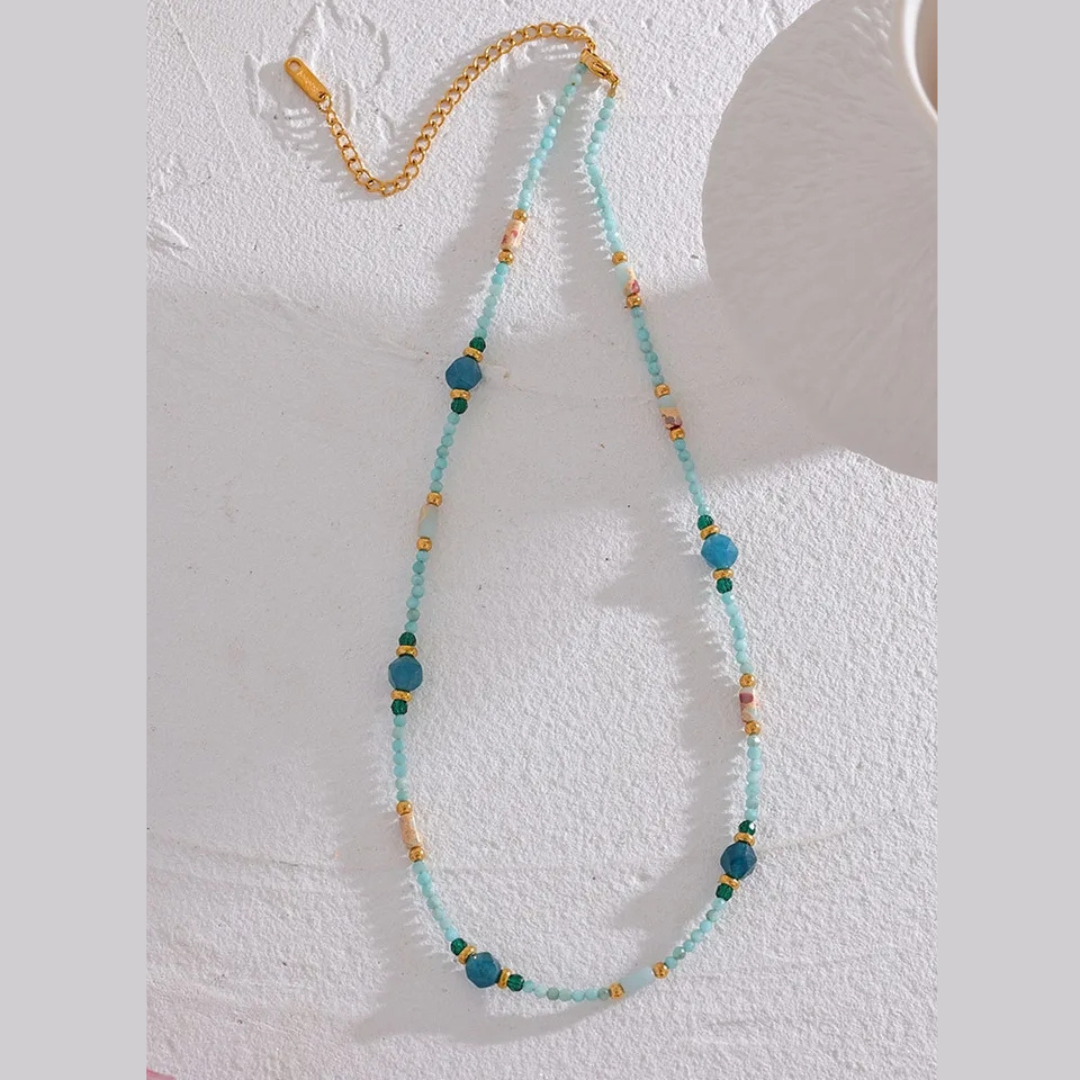 'SOPHIA' Turquoise Mixed Bead Necklace