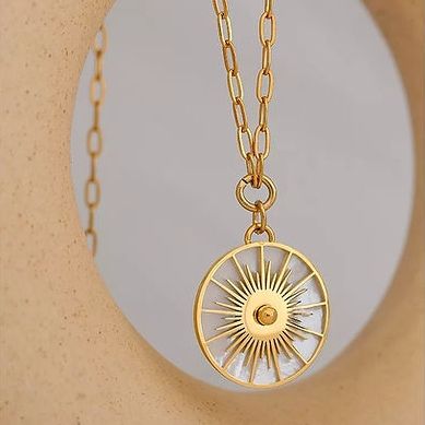 'KYRA'  Mother of Pearl Sun Necklace