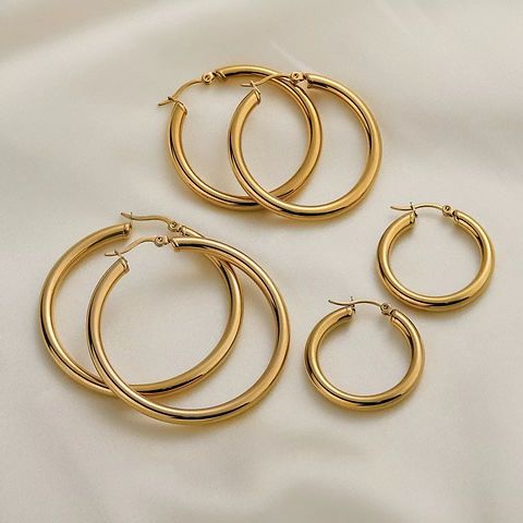 'AVA' Chunky Gold Hoop Earrings
